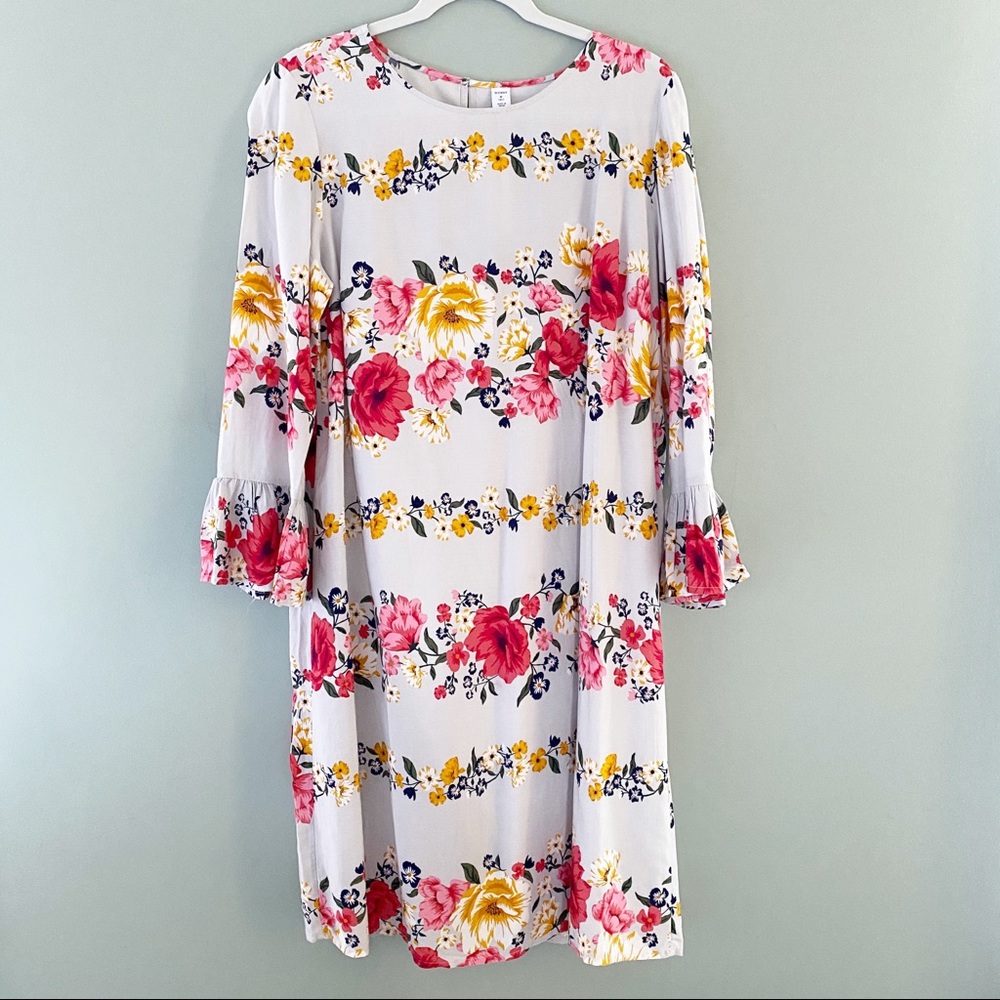 Old Navy Floral Dress Size M Tall Gray & Pink NWT